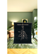 Black Beige amazing Rug with his white checked Design looks so beautiful - $480.00