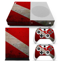 Xbox One S Console &amp; 2 Controllers Red Vinyl Skin Wrap Decal - £7.46 GBP