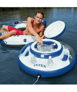 Intex~MEGA CHILL~Inflatable Floating 24 Can Beverage Cooler for River Ru... - £23.51 GBP