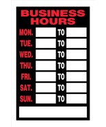 BUSINESS HOURS Open &amp; Closed door window SIGN days of week 8&quot;x12&quot; Hillma... - $15.48