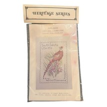 Vintage Heritage Series &quot;South Dakota 20c USPS STAMP&quot; Cross Stitch Kit Bird - £4.66 GBP