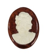 Vintage Wood/Plastic Or Celluloid Cameo brooch pink woman jewelry  - $350.70 MXN