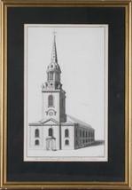 Engraving of Church Islington by Benjamin Cole 1750 21.5&quot; x 14.5&quot; Great Shape! - £289.73 GBP