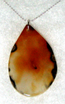 Natural Montana Flame Orange Moss Agate, on 26&quot; 925 Sterling Silver Necklace - £29.58 GBP