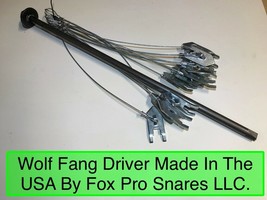 2 Dozen WOLF FANG ANCHORS w/ 18&quot; CABLE &amp; DRIVER, trapping stakes, traps,... - $54.08