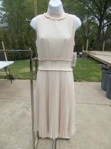 Nwt Nanette Lepore Fab Ivory Pleated Dress 8 $148 - £47.44 GBP