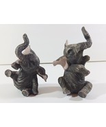 Small Pair of ELEPHANTS Seated Or Dancing Trunk Up 3 1/2&quot; And 4&quot; Tall an... - €11,88 EUR