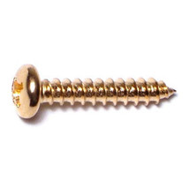 #6 x 3/4&quot; Brass Plated Steel Phillips Pan Head Sheet Metal Screws - $12.00+