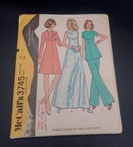 Vintage McCall&#39;s Pattern Dress/Pant Suit Size 14 Bust 36  #3745 Uncut - £7.92 GBP