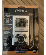 Oneida Digital Probe Cooking Thermometer &amp; Timer Silver/Grey Model 31201... - $65.11 CAD