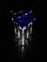 Faberge Regency Goblets in Cobalt  Blue Crystal image 10