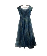 Rene Ruiz Collection Size 12 Blue Organza Gown Dress Off Shoulder ALine ... - £327.32 GBP