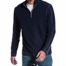 NWT ROBERT GRAHAM  XL quarter zip soft pullover men&#39;s navy blue designer... - $99.99