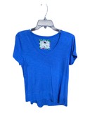 Cupio Blue V-Neck T-Shirt High Low - $6.86 CAD