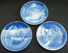 B&amp;G Christmas Plates Lot of 3 1968 Church 1969 Guests 1970 Pheasants Blu... - $14.84