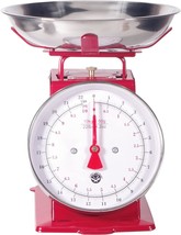 Kitchen Scale White Metal With A Stainless Steel Tray (22-Pound) (Red) - £36.65 GBP
