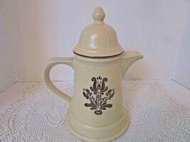 PFALTZGRAF LIGHT BROWN VILLAGE PATTERN COFFEE TEA POT  #6-550 USA 4-6 CUP - $238.10 MXN