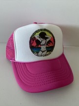 California Beach Trucker Hat adjustable Hot Pink  SnapBack Party Hat Summer New - £12.58 GBP