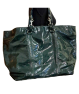 Extra Large Club Monaco Faux Leather Tote Dark Green - $35.80