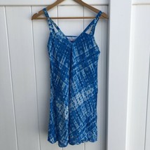 Amanda Uprichard Shift Dress Small Blue Tie-Dye Sundress Silk Dye Mini Trapeze - £26.11 GBP