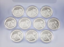 Lot of 10 2012 Australia Silver 1oz Koala (BU Condition) in Capsules KM#... - $944.46