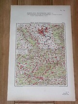 1930 Vintage Map Of Vicinity Of Cologne Köln Saar Saarbrücken Saarland Germany - $24.30