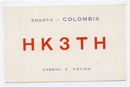 QSL Card HK3TH Bogota Columbia 1959 - £7.96 GBP