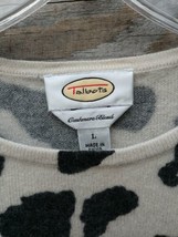 Leopard Black Tan Print Sweater Talbot&#39;s Cashmere Blend Large - £22.88 GBP