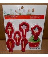 Christmas Cookie Cutter Toppers For Cupcakes Celebrate It 6pc Plastic 2&quot;... - $7.53 CAD
