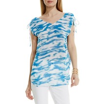 NWT Women Size XS Nordstrom Two by Vince Camuto Light Sketches Print V-Neck Top - £19.27 GBP