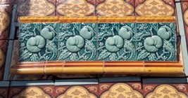 Reclaimed original period antique Art Nouveau 12 tile fruits floral wall... - $188.00