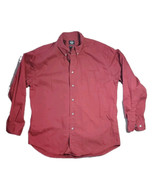 Docker Button Shirt Men L Large Long Sleeve Maroon Red 100% Cotton - $150.11 MXN