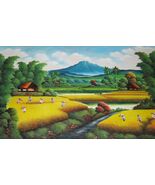 Rice Fields and Mountains: A Rural Landscape - $250.00
