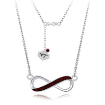 Virginia Tech Infinity Crystal Necklace - Fine Sterling Silver Licensed VT - £71.68 GBP