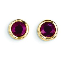 14K Gold Bezel Ruby July Stud Earrings Jewelry 5mm 5mm x 5mm - £267.18 GBP