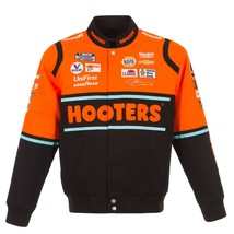Chase Elliott JH Design Black Orange Hooters Cotton Twill  Full-Snap Jacket - £125.89 GBP