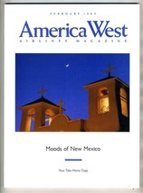 America West Airlines In Flight Magazine February 1989 Moods of New Mexico Cover - £11.66 GBP