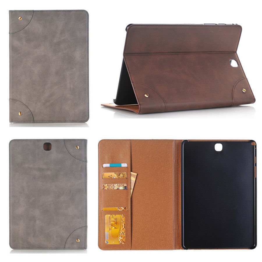 Leather magnetic Case Wallet Cover Flip Samsung Galaxy Tab A3 4 S S2 S3 10.5 9.7