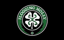 Flogging Molly Poster Flag Black Shamrock Logo - £15.61 GBP