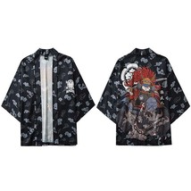 Japanese Kimono Jacket Officer Cat Print Harajuku 2022 Hip Hop Men Japan Streetw - £62.46 GBP