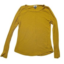 Old Navy Womens Mustard Yellow Ribbed Long Sleeve Top Size S - £11.52 GBP