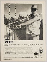 1960 Print Ad Off Mosquito Repellent Fisherman on Lake S.C. Johnson - $11.68