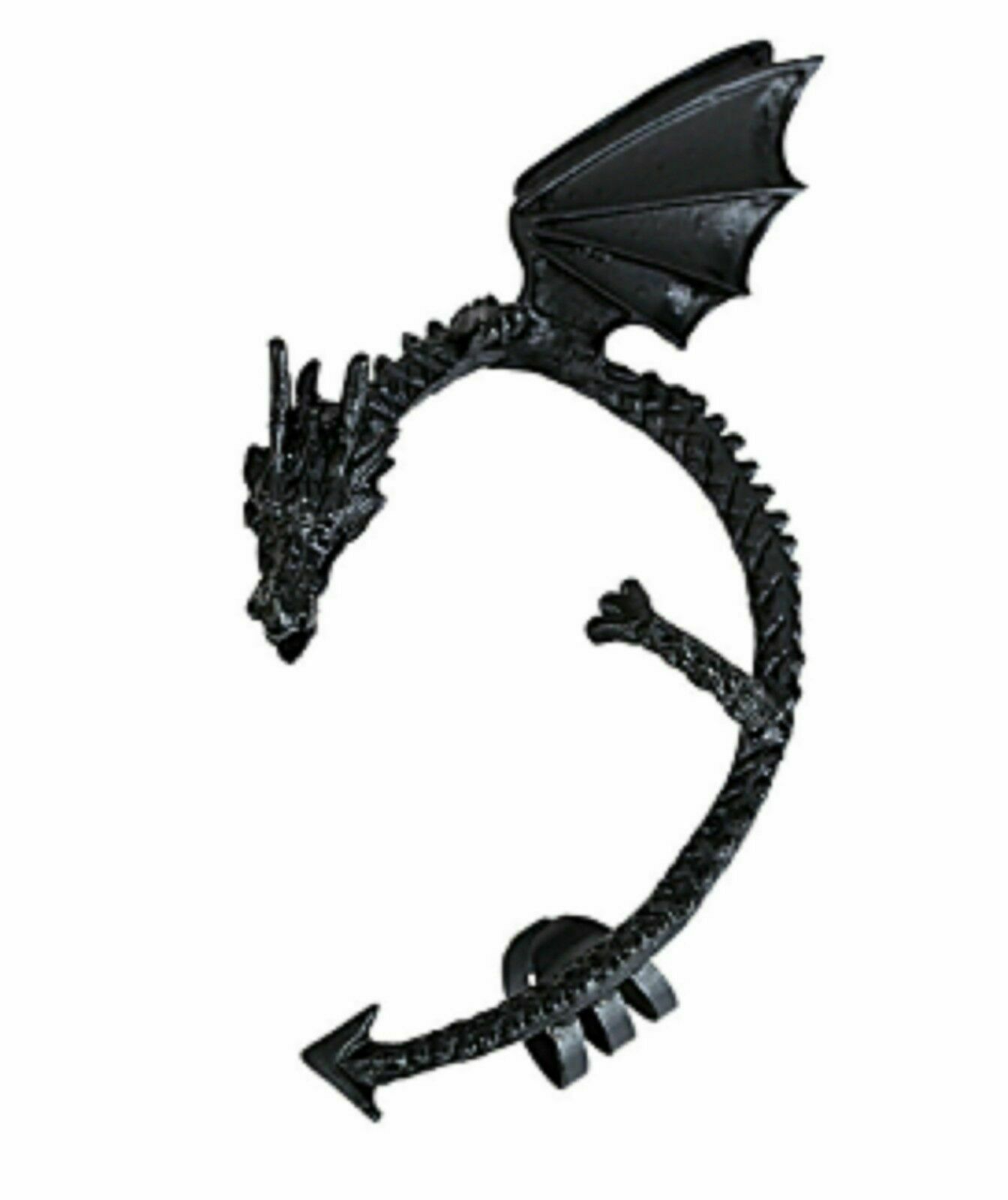 Dragon's Lure Black Dragon Ear Cuff Wrap Black Gothic (Metal-Wear) no pierce - $4.66