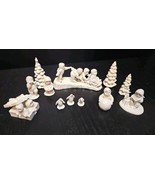 Vintage Dept 56 Snowbabies Pewter Figurines Trees Large Lot Christmas Decor - €50,95 EUR
