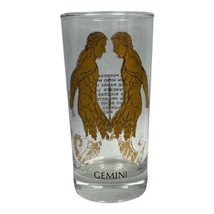 MCM Gemini Zodiac Glass Tumbler Gold Highball Tom Collins Barware Vintage - $18.50