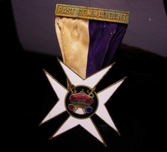 Antique Oddfellow medal - past commandant maltese cross - Jewel Knights Templar  - £179.85 GBP