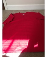 Hanes Hefty Beefy-T Men&#39;s Short Sleeve T-Shirt Red Crew Neck Size XL - £24.52 GBP