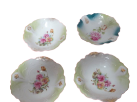 Set Of 4 Antique Dessert Bowls Floral Design Gold Stamp 5.5&quot; Diameter - £17.22 GBP