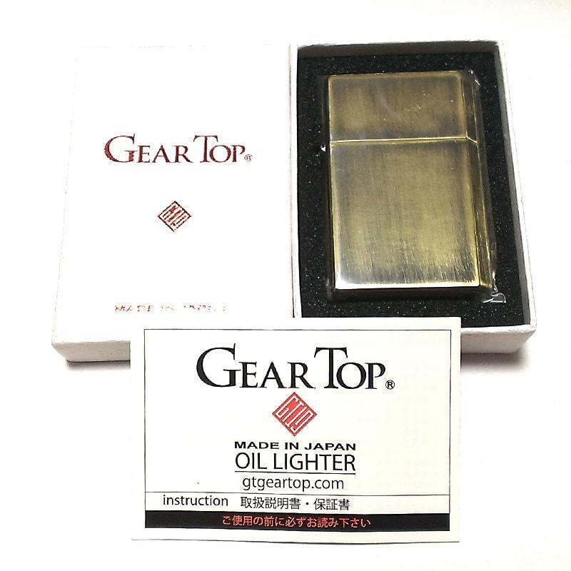 Gear Top Geartop Used Finish Brass Antique Gold Oil Lighter Made in Japan - $54.35