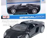 2017 Lamborghini Aventador Roadster 1/24 Scale Diecast Model Maisto BLAC... - $34.64